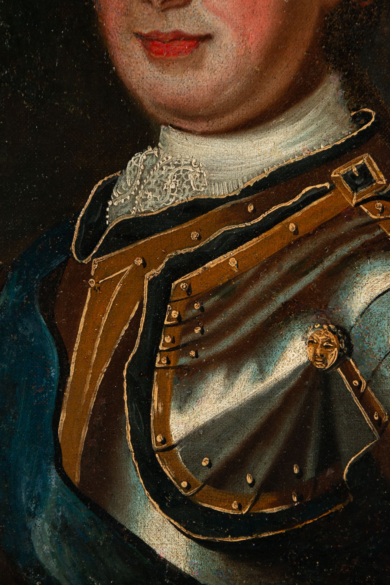 Portrait of Phillip V of Spain with Armor, Spanish school of the 17th century - Image 3 of 4