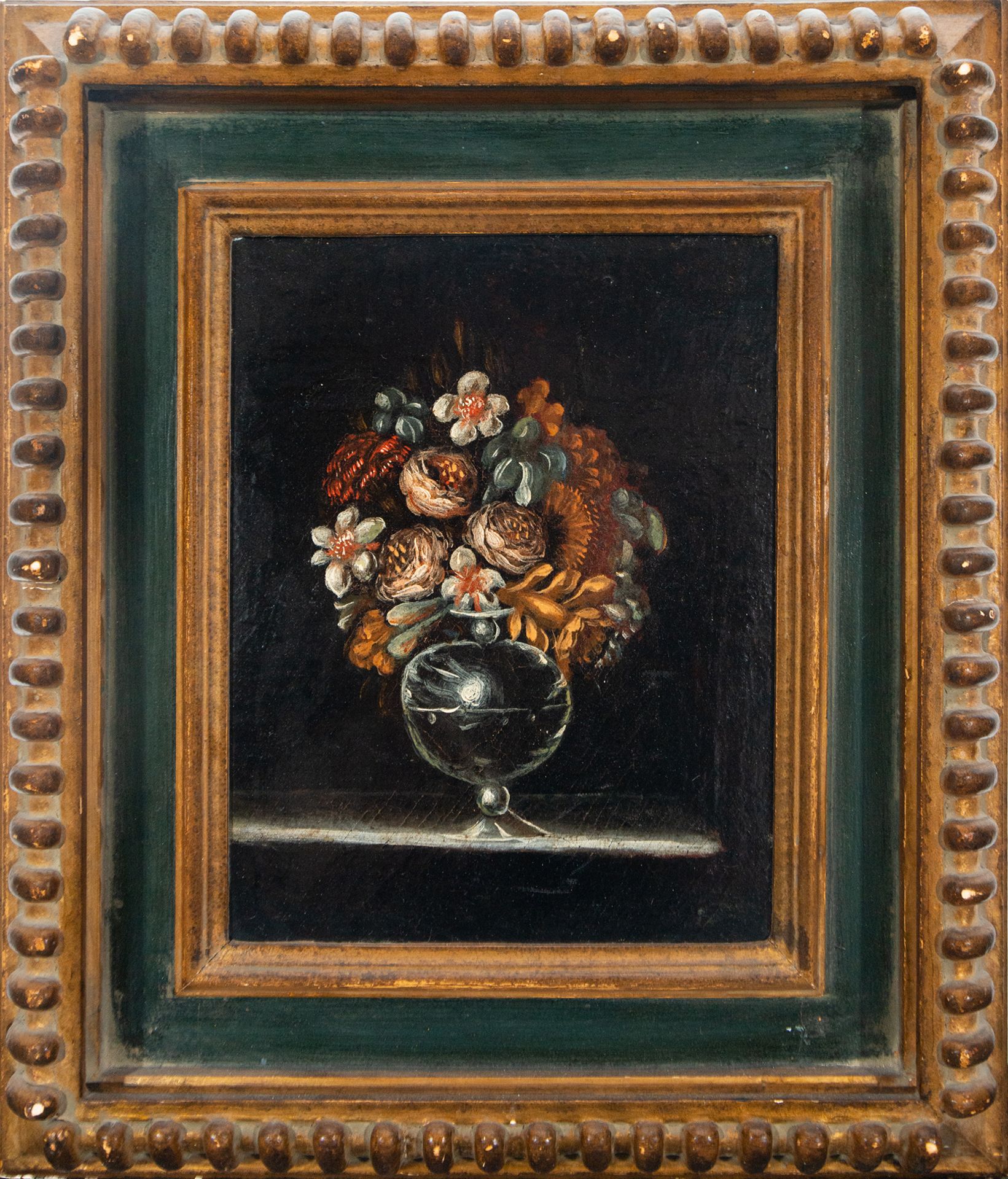 Pair of Still Life Flowers in a Glass Vase, Northern Italian school, 18th century - Image 2 of 6