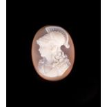 Triple layer cameo representing Goddess Mars, Roman Workshops, 19th century