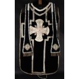 Jesuit Chasuble in velvet and silver thread, 19th century