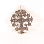 Plateresque style cross in solid silver, Castile, Salamanca or Madrid