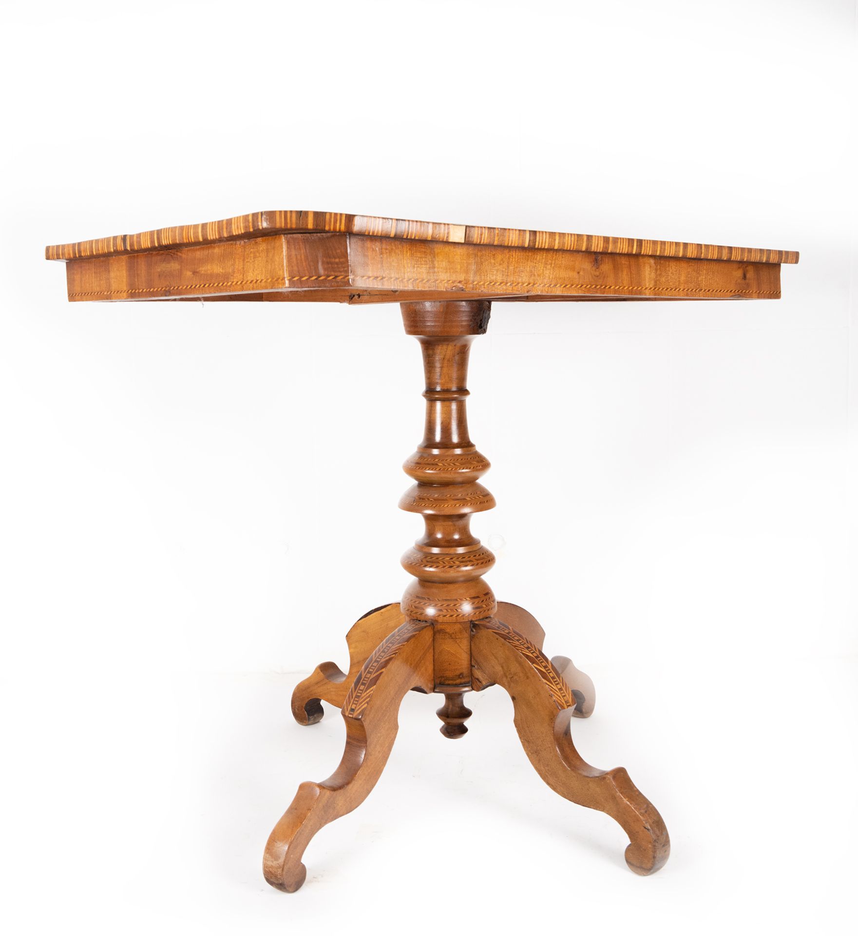 Important side table in marquetry, Carlos IV period, 18th - 19th centuries - Bild 6 aus 8
