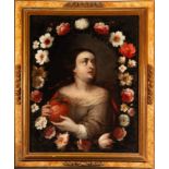 Sainte Rufine in Flower Garland, Andalusian school of the 17th century, in the manner of Antonio de