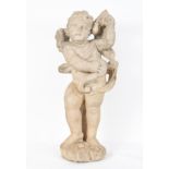 Exceptional Garden Cupid in Marble, France or Italy, 17th century