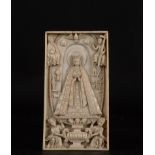 Sino Portuguese Colonial Ivory Carving with Immaculate Virgin, Portuguese colonies of Macao, 17th C