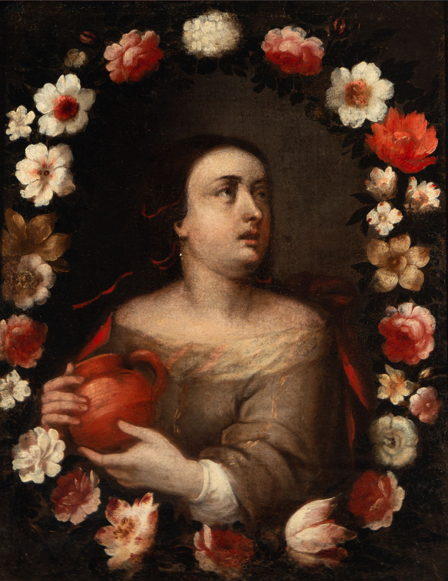 Sainte Rufine in Flower Garland, Andalusian school of the 17th century, in the manner of Antonio de  - Bild 2 aus 8