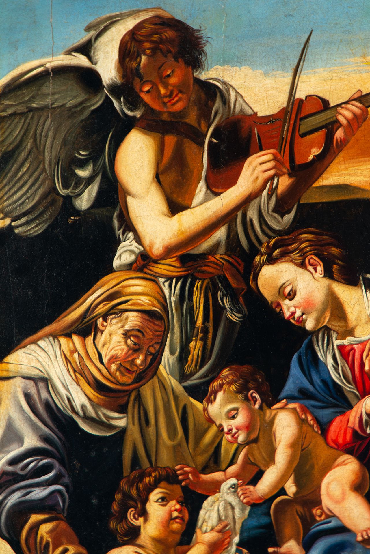 The Virgin Mary with Saint Anne, Saint Joachim, Saint John and the Musician Angel, 19th century Ital - Bild 4 aus 6