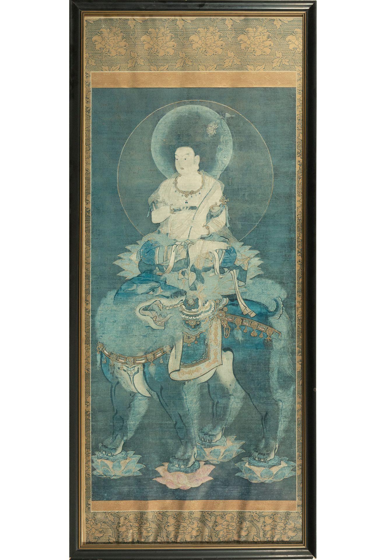 Hand-painted silk Batik, framed, 19th - 20th century Chinese school