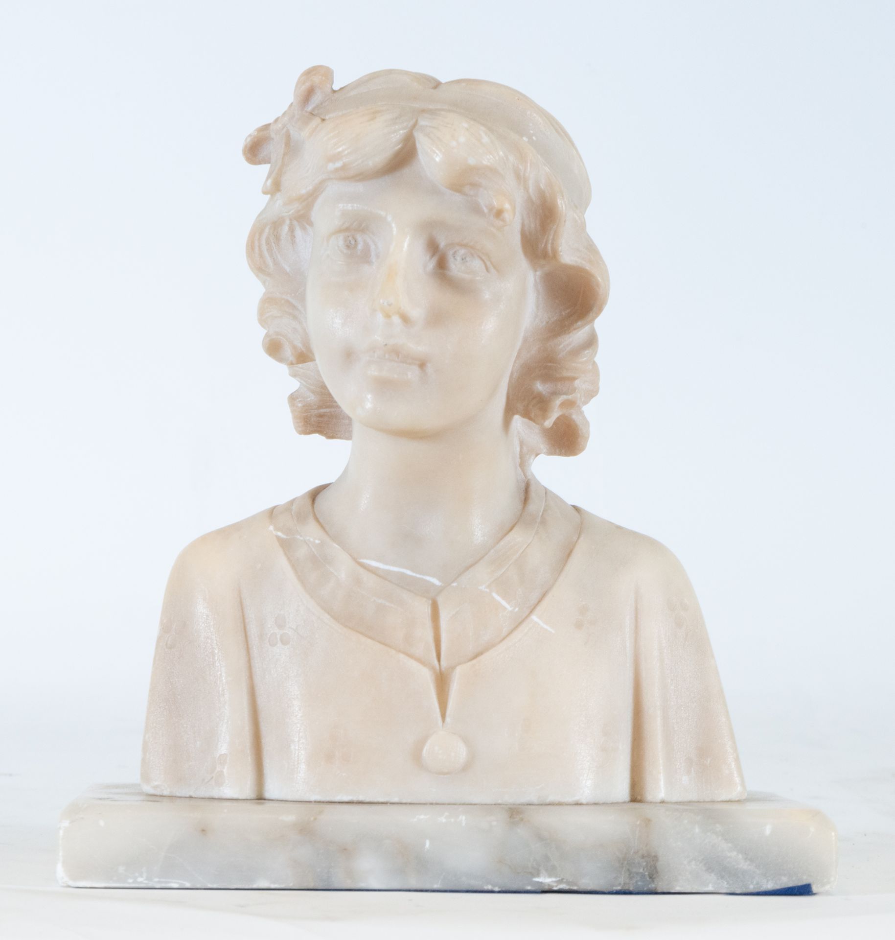 Bust of a Girl in Alabaster, 19th century French school