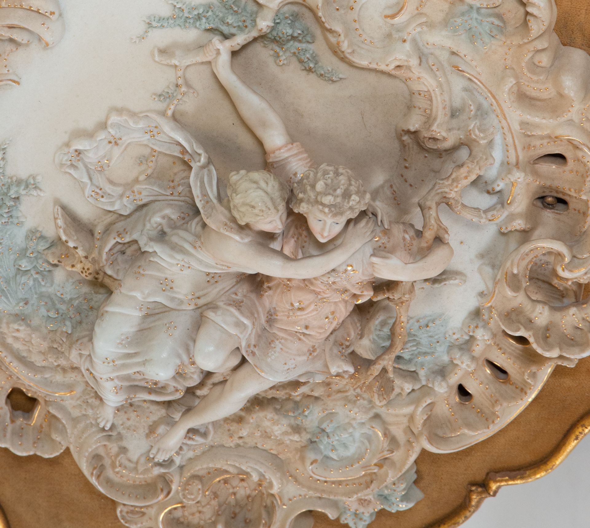 Art Nouveau ceiling light in biscuit porcelain, 20th century - Image 4 of 6