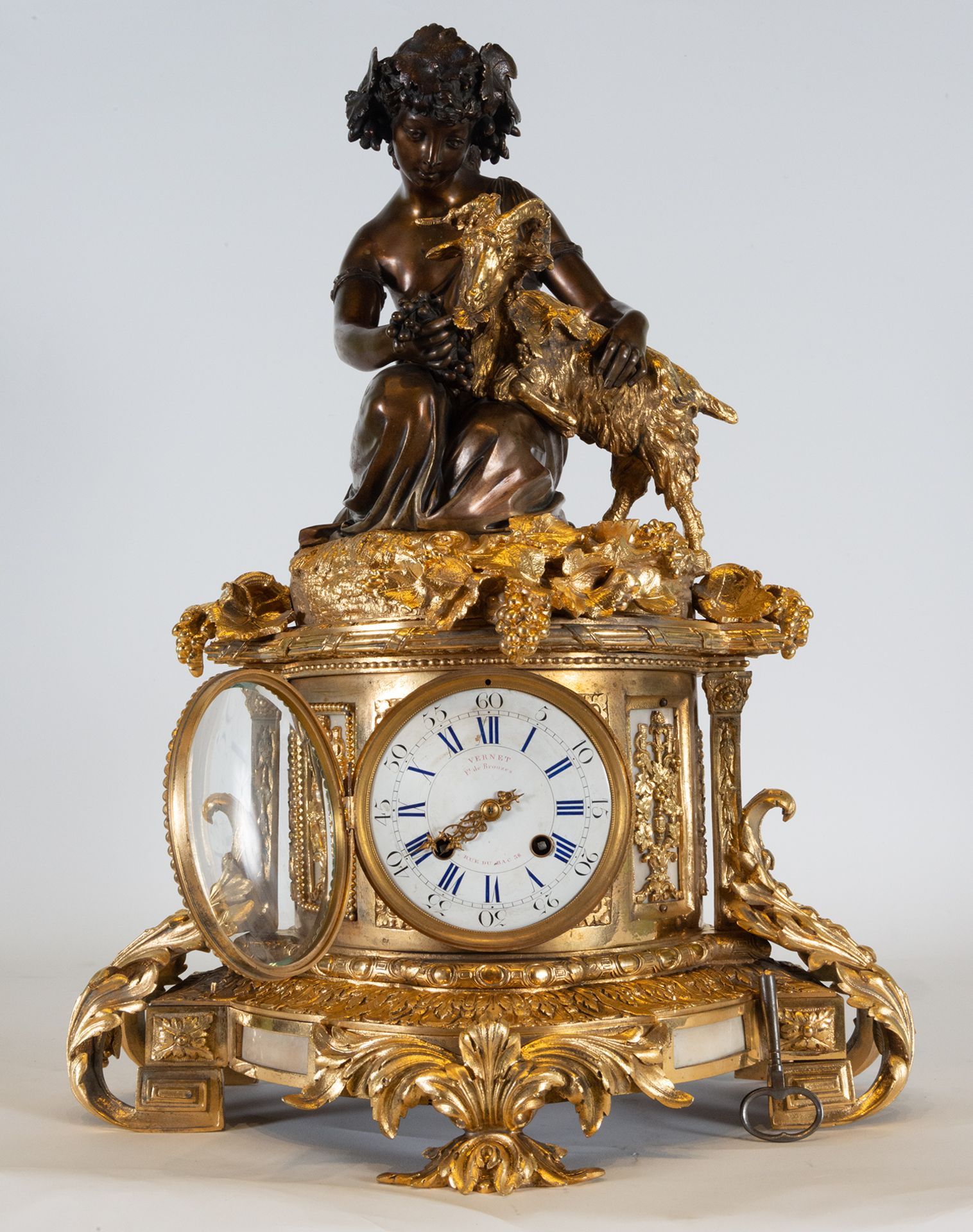 Exceptional Large French Tabletop Clock depicting Bacchus with Ram, Paris Machinery, circa 19th cent - Image 4 of 7