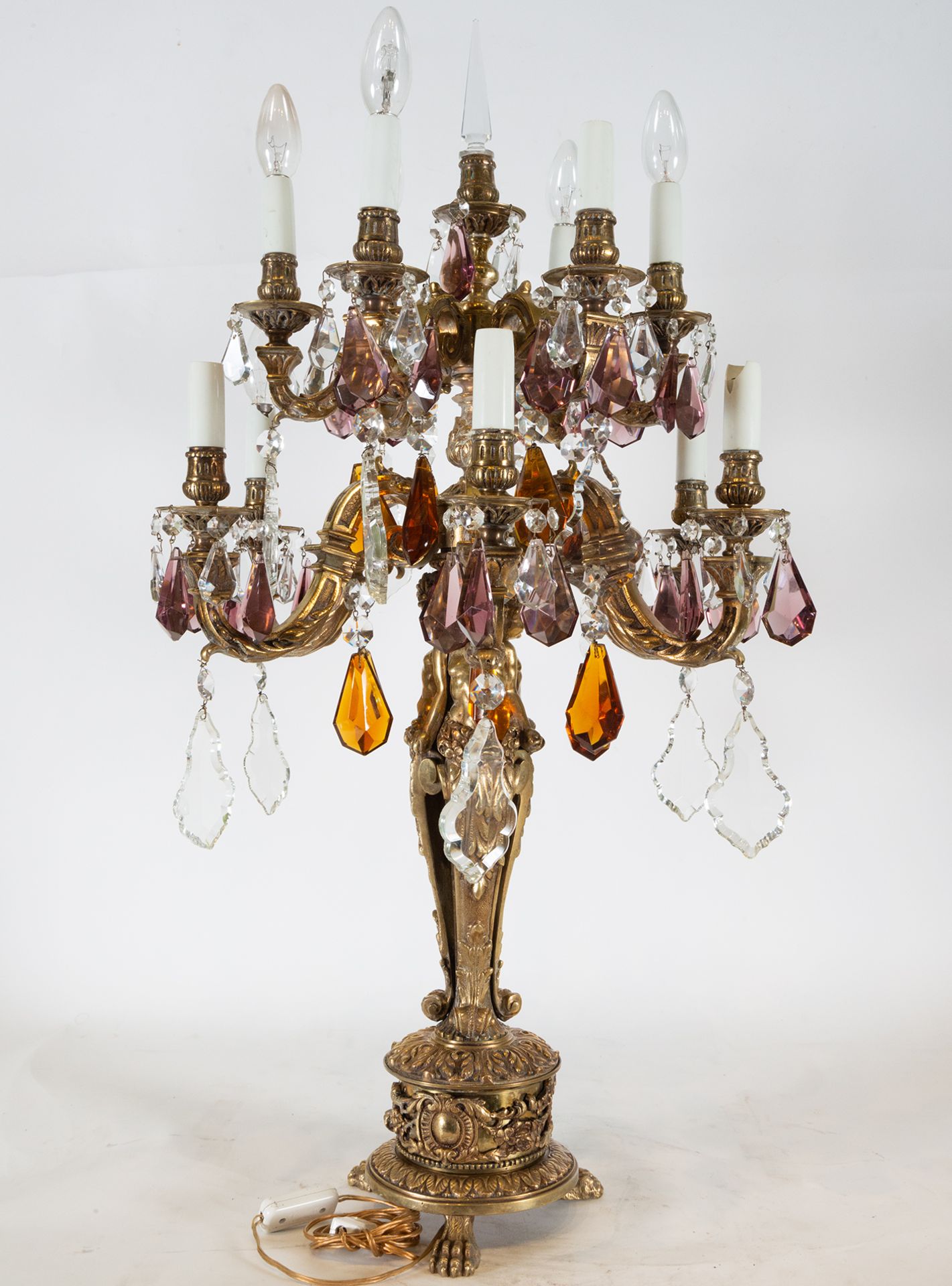 Pair of bronze candlesticks, early 20th century - Image 3 of 6