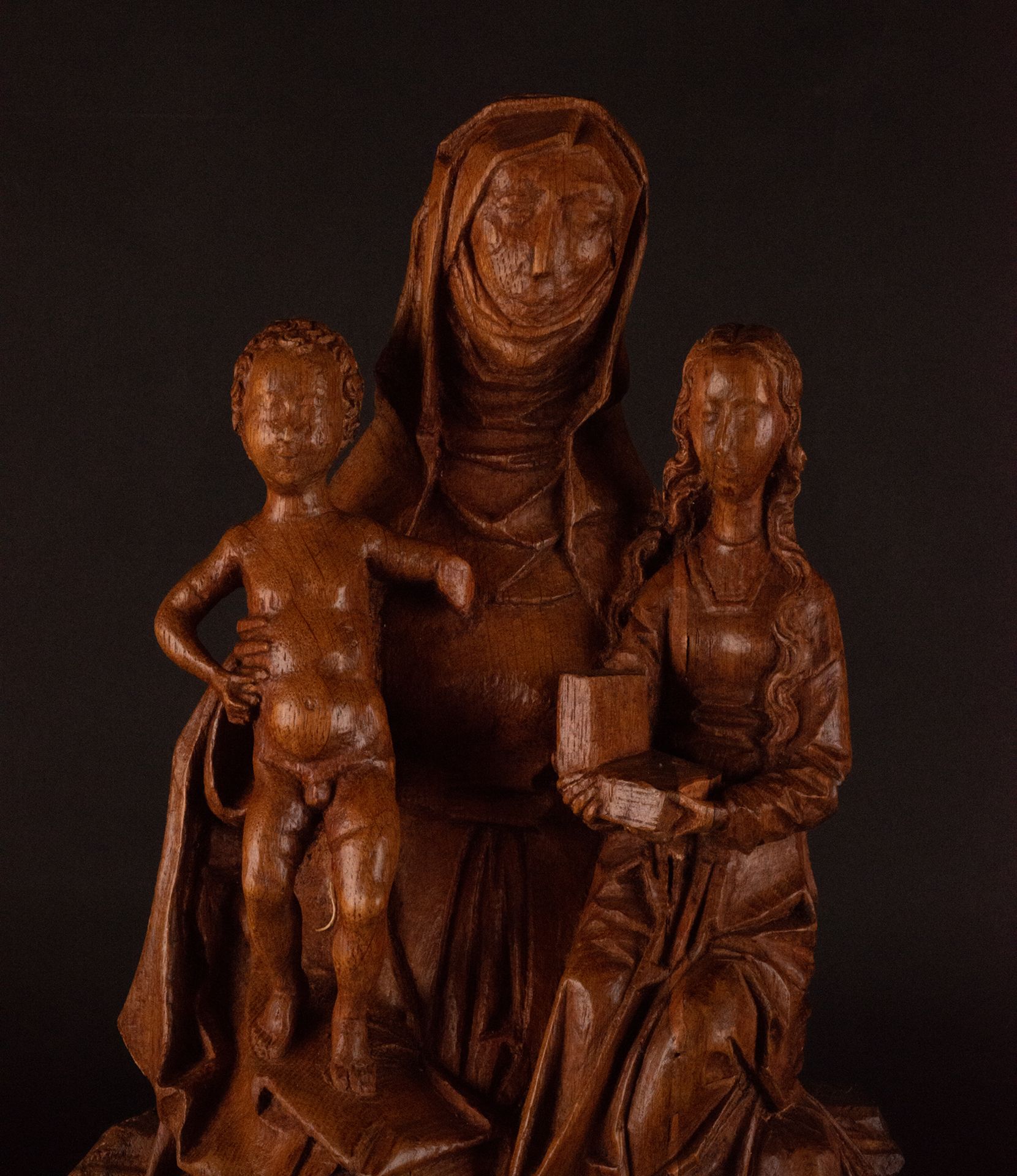 Saint Anne with the Virgin and Child, following Flemish Renaissance models, French school of the 19t - Image 6 of 8