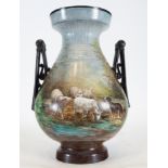 Hand-glazed porcelain vase, 19th century Belgian work