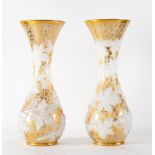 Pair of Vases in Golden Opaline in Baccarat crystal, French school of the 19th - 20th century
