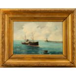 Steam Boat, signed Arjona, 1890, 19th century Spanish school