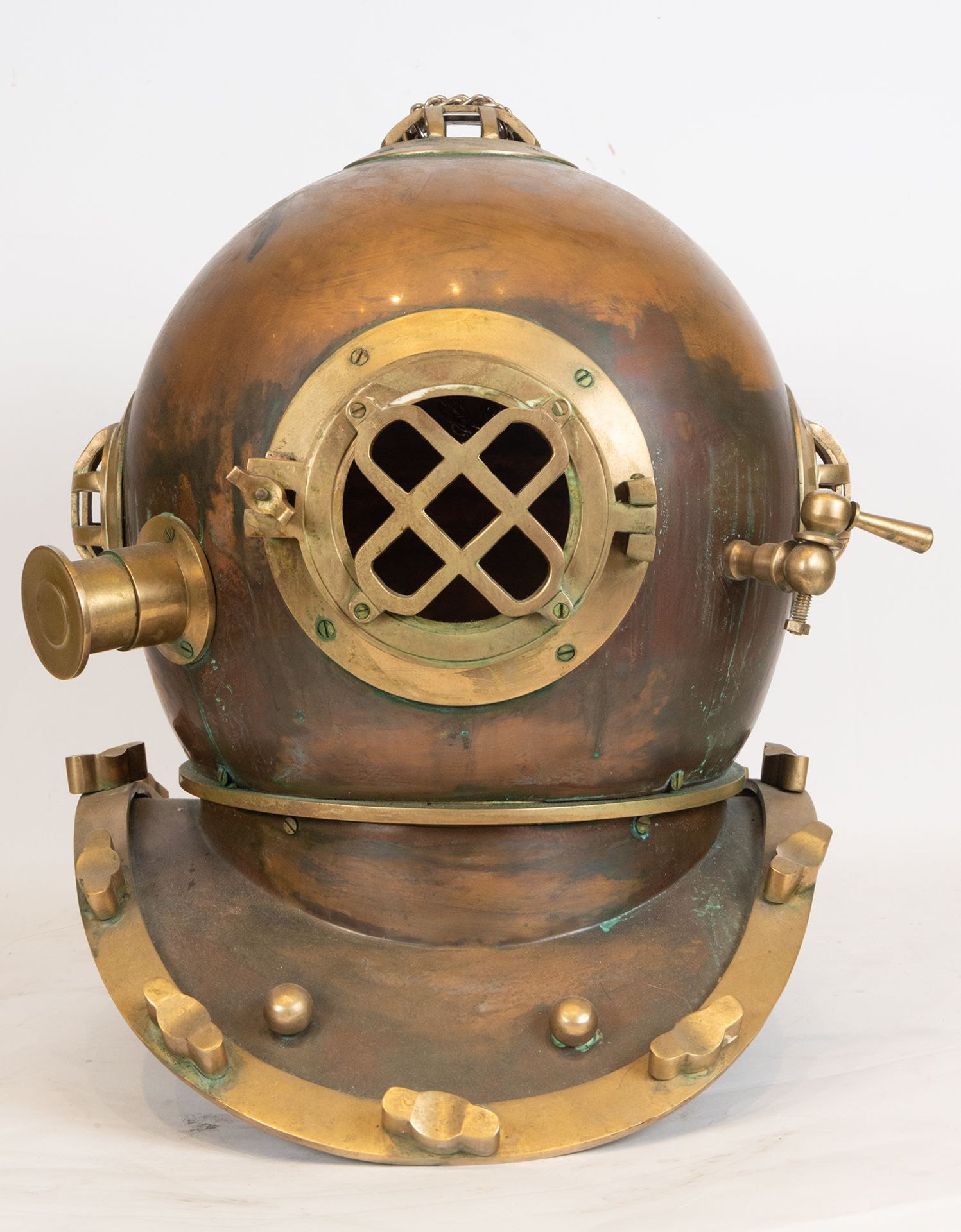 Rare Solid Bronze Diver's Helmet, Italy or England, late 19th century - early 20th century