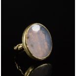 Exceptional intaglio in Florentine Agate mounted in Gold, XVI century