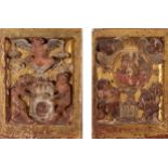 Pair of Plateresque Altar Frontals depicting Souls in Purgatory, 16th century