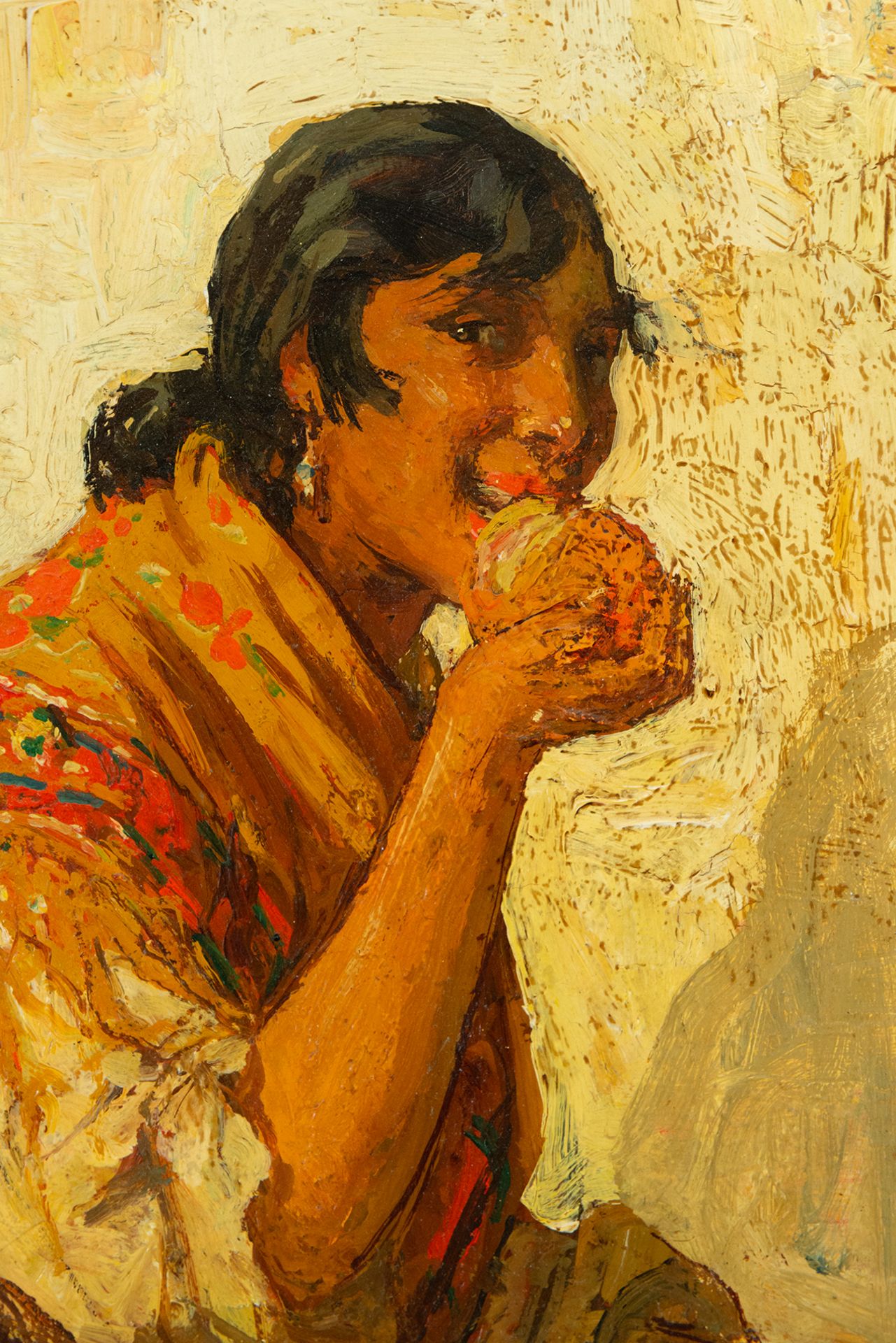 Girl Eating Fruit, Alberto Pla y Rubio (Valencia, 1867-Barcelona, __1937), Valencian school of the 2 - Image 3 of 3