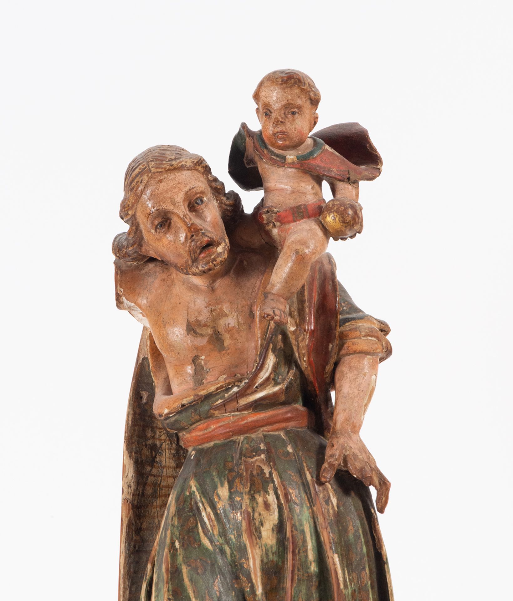 Saint Christopher with the Child in Arms, Sevillian school of the 17th century - Image 2 of 5