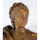 Large Bust of French Noble Lady in Terracotta, France, 18th century