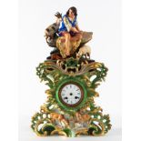 Enameled porcelain clock, France, 19th century