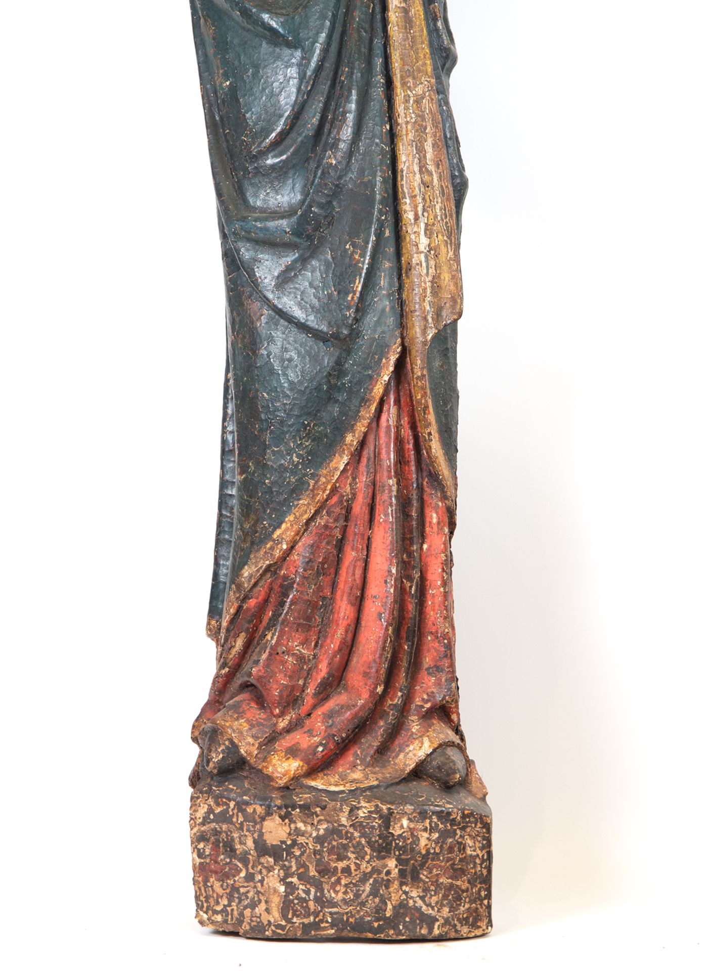 Pair of Large Romanesque Carvings representing Mary and Saint John the Evangelist, Romanesque School - Image 14 of 22