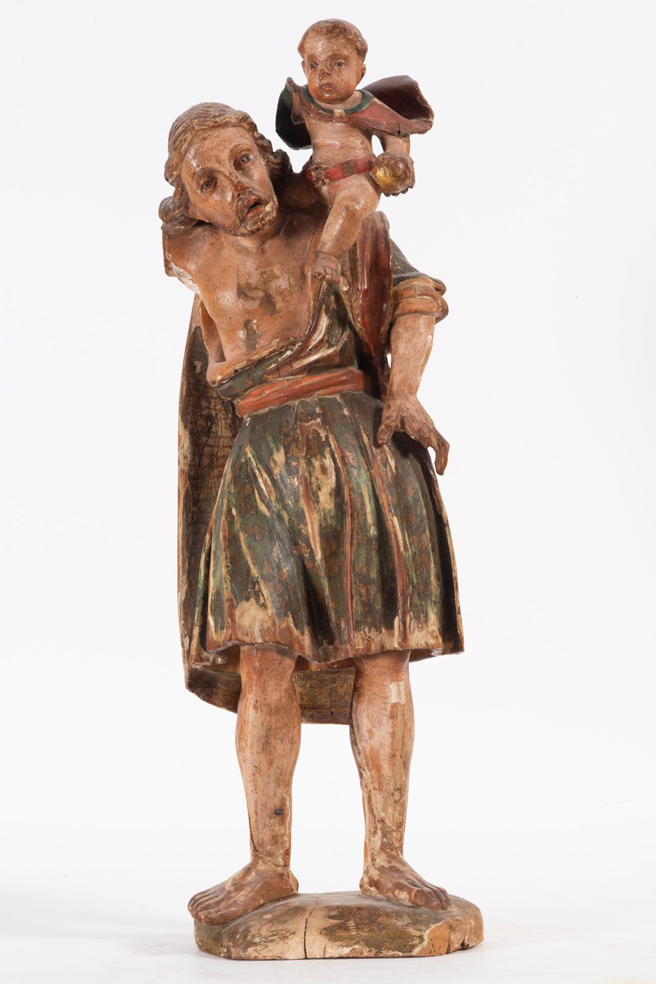 Saint Christopher with the Child in Arms, Sevillian school of the 17th century