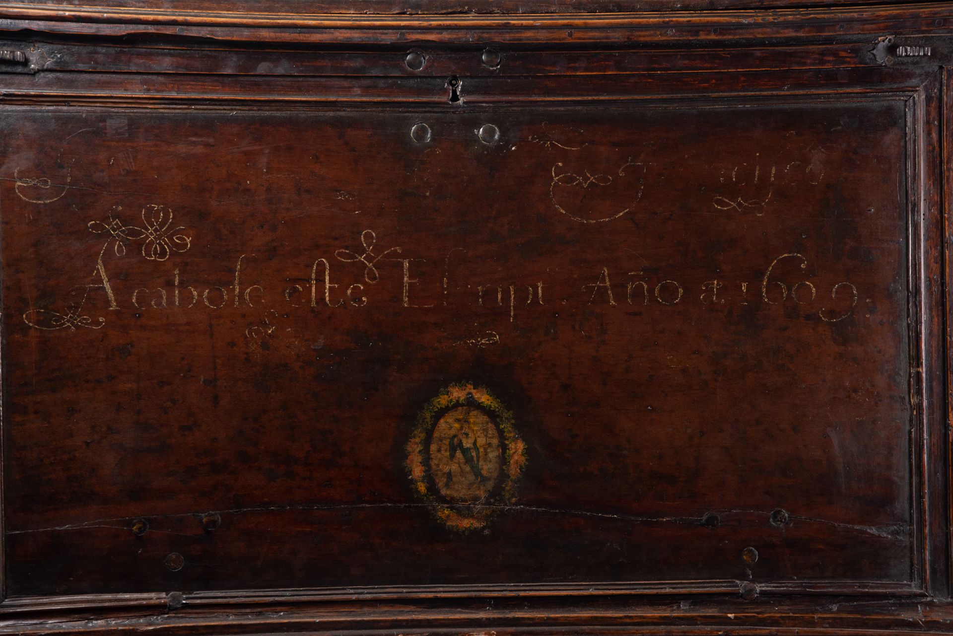 Important Plateresque Cabinet in Walnut, Boxwood and Ebony inlay, late 16th century - Bild 3 aus 6