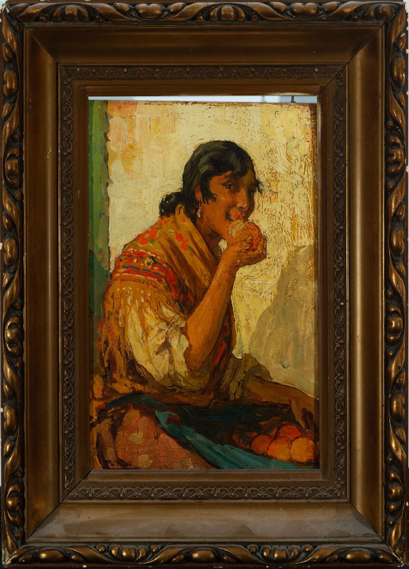 Girl Eating Fruit, Alberto Pla y Rubio (Valencia, 1867-Barcelona, __1937), Valencian school of the 2