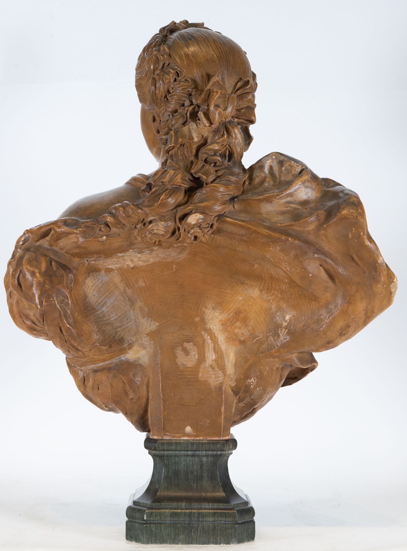 Large Bust of French Noble Lady in Terracotta, France, 18th century - Image 6 of 6