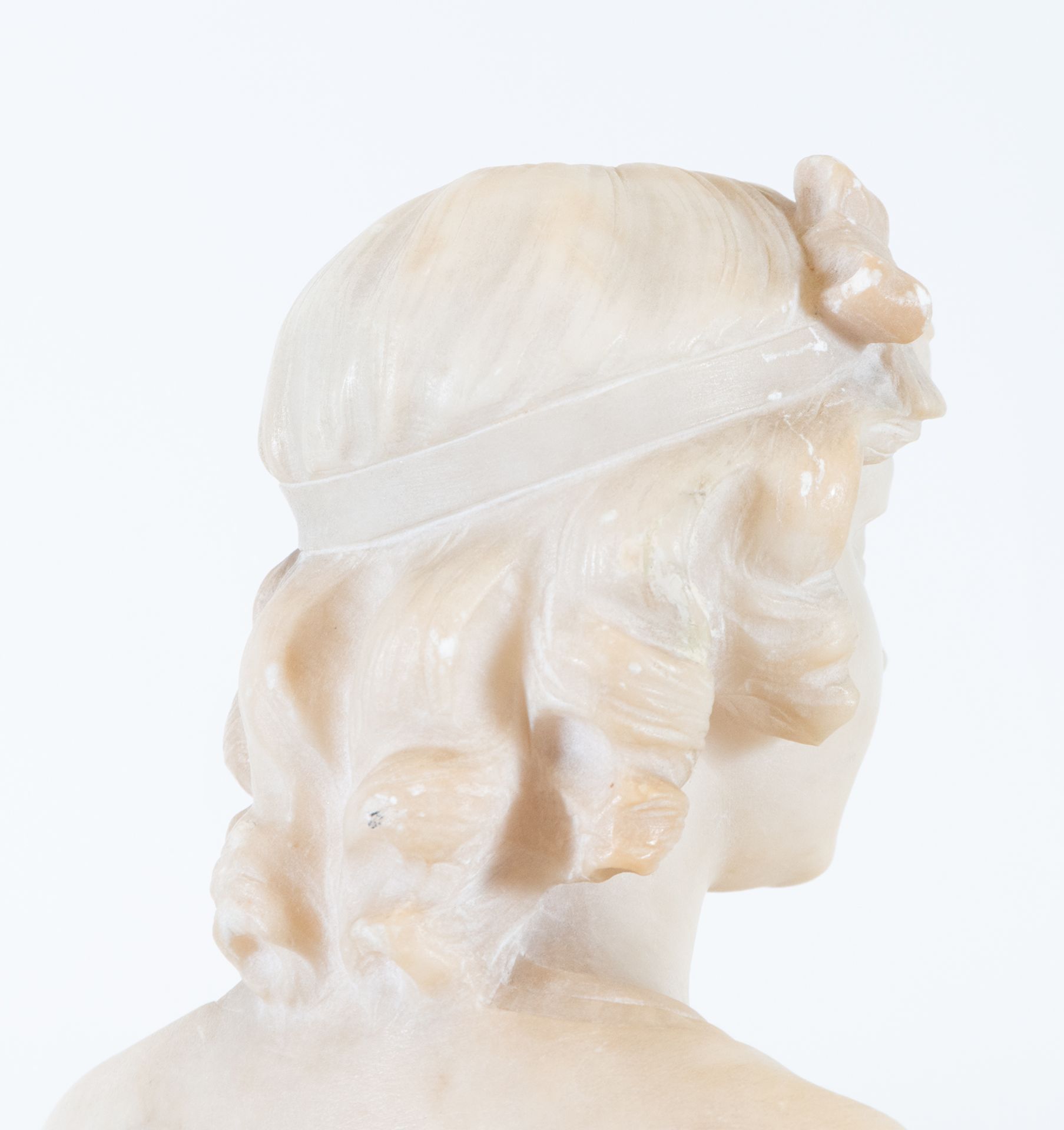 Bust of a Girl in Alabaster, 19th century French school - Image 3 of 3