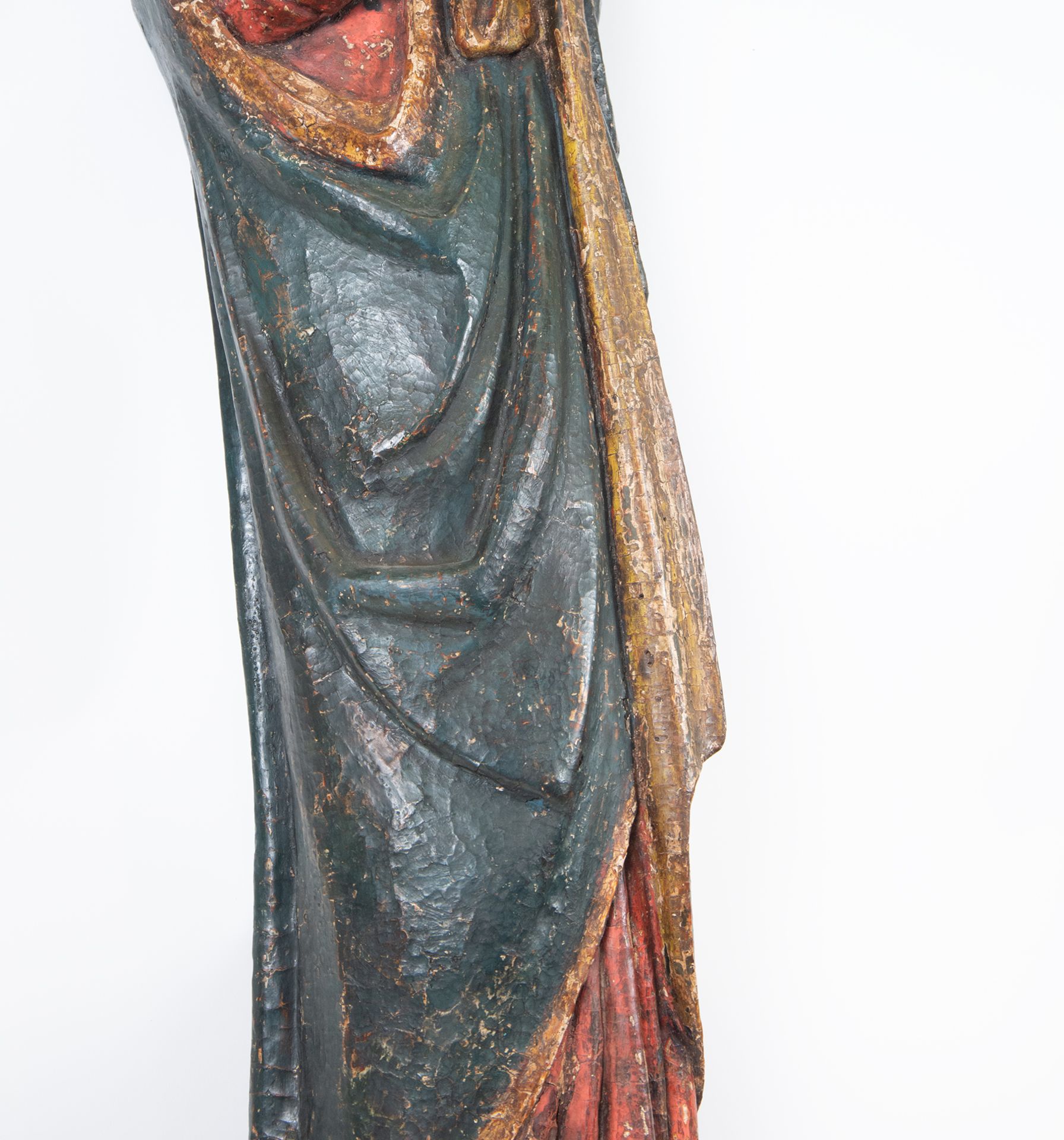 Pair of Large Romanesque Carvings representing Mary and Saint John the Evangelist, Romanesque School - Image 20 of 22