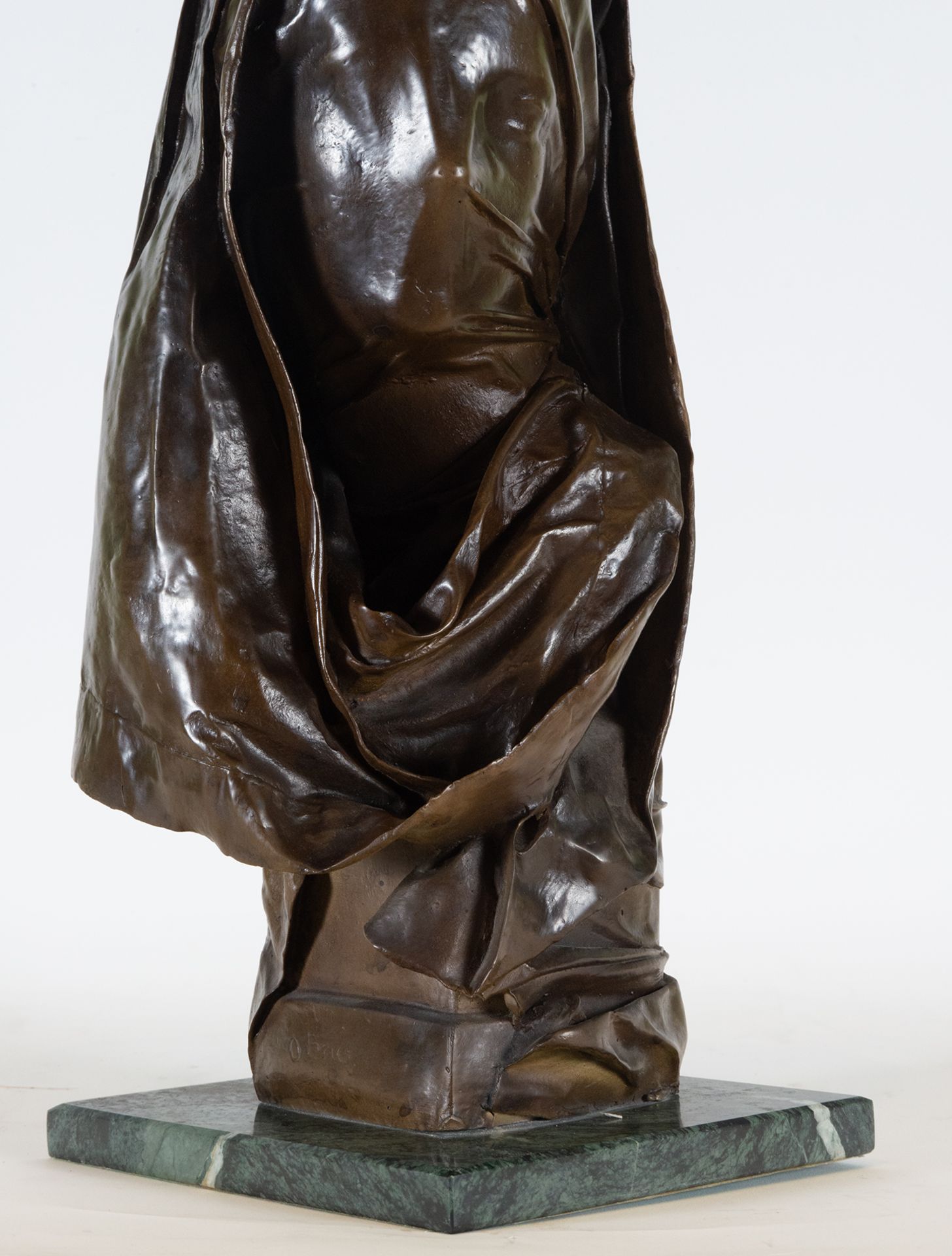 Bust of Lady with Veil, bronze sculpture, 19th century European school - Image 3 of 8