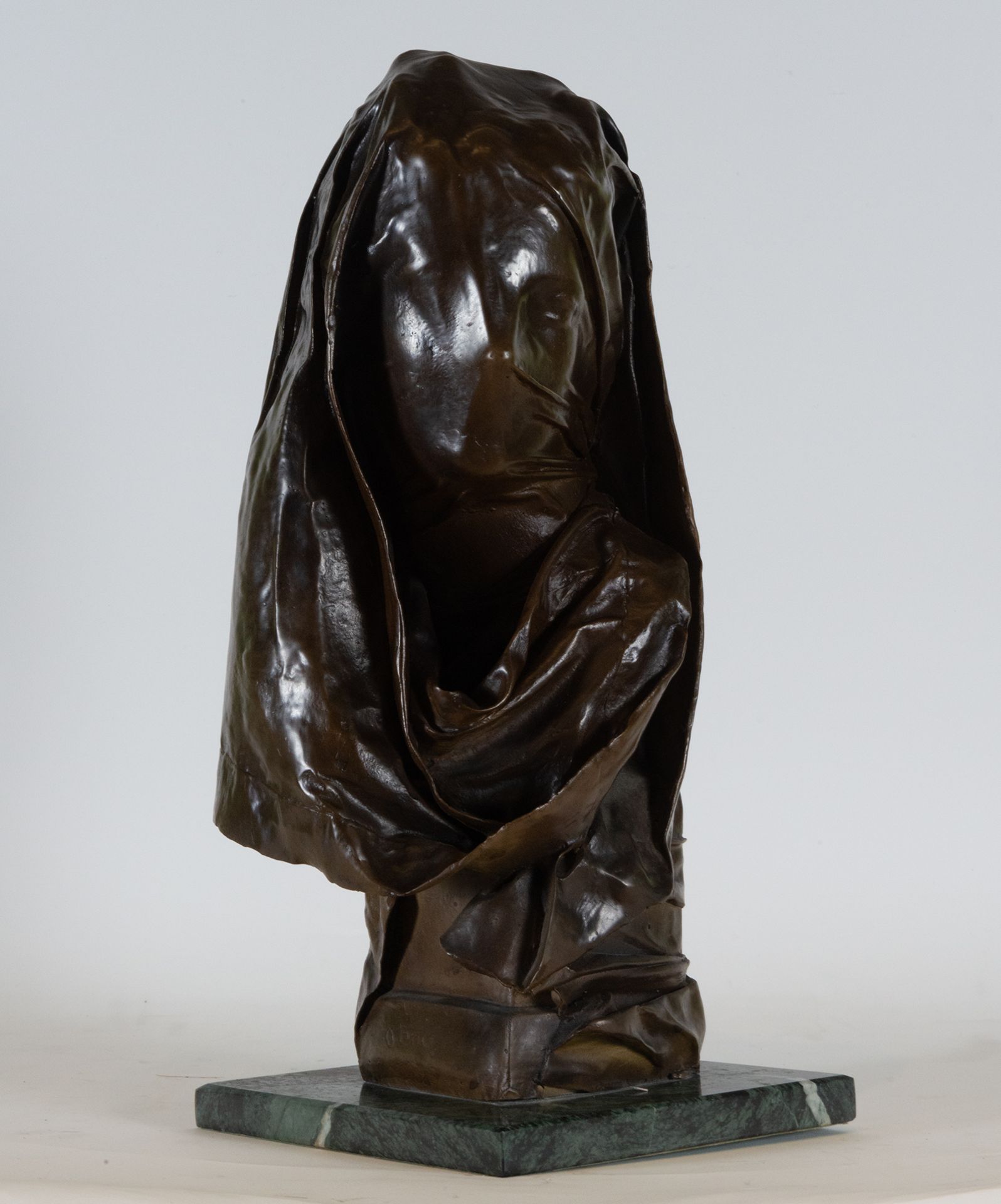 Bust of Lady with Veil, bronze sculpture, 19th century European school