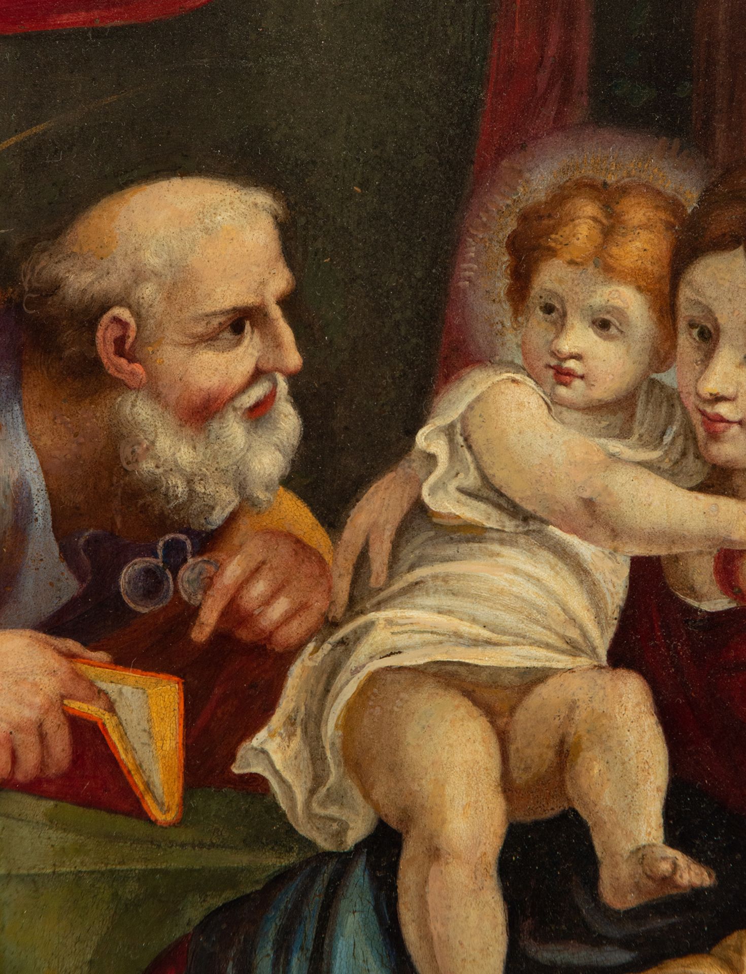 Holy family painted over metal, Italian school of the eighteenth century - Image 4 of 6