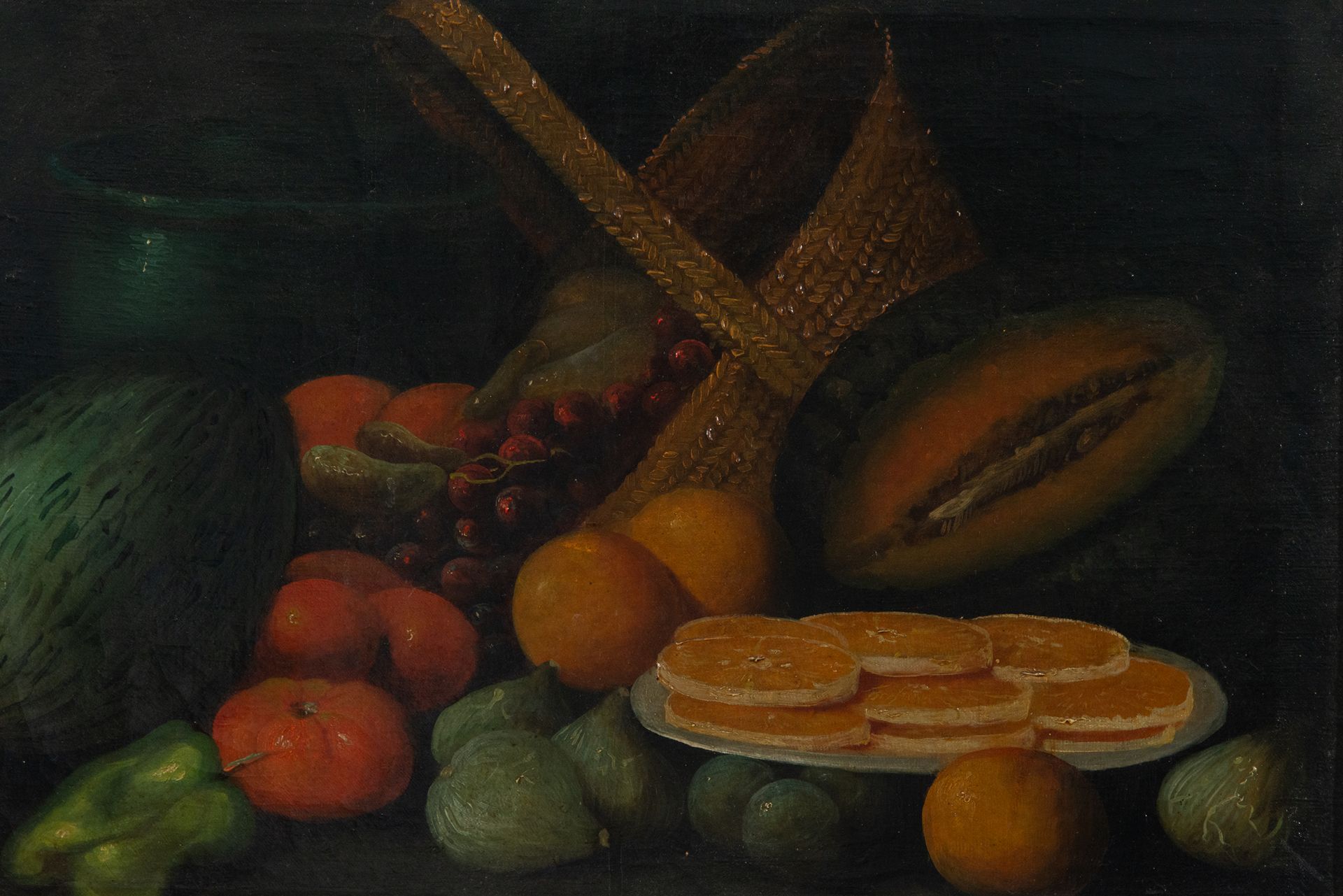 Pair of Still Lifes of Cat with Fish and Fruit, Italian school of the 18th - 19th century - Image 6 of 7