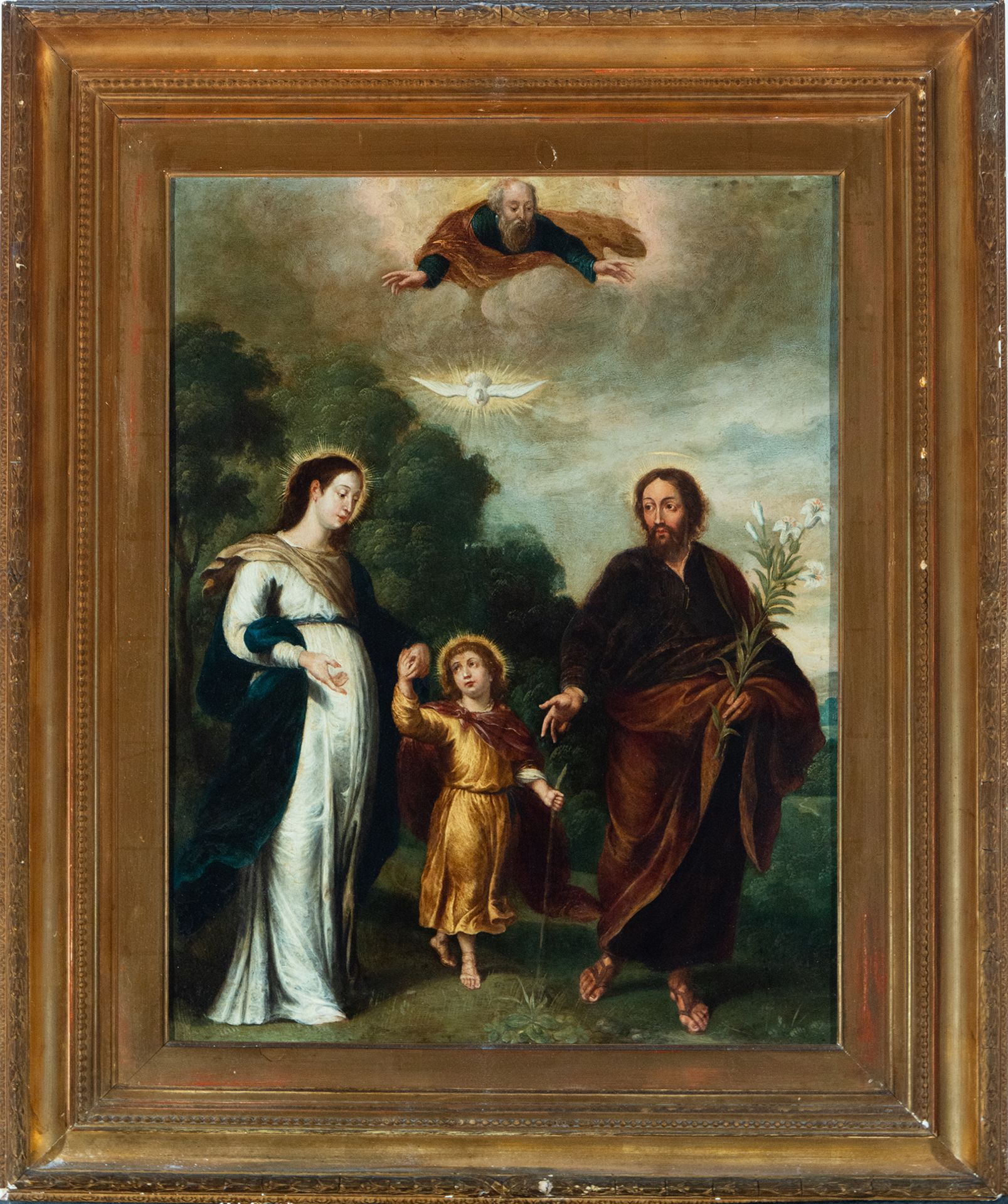 The Holy Family, large oil on copper, 17th century Flemish school