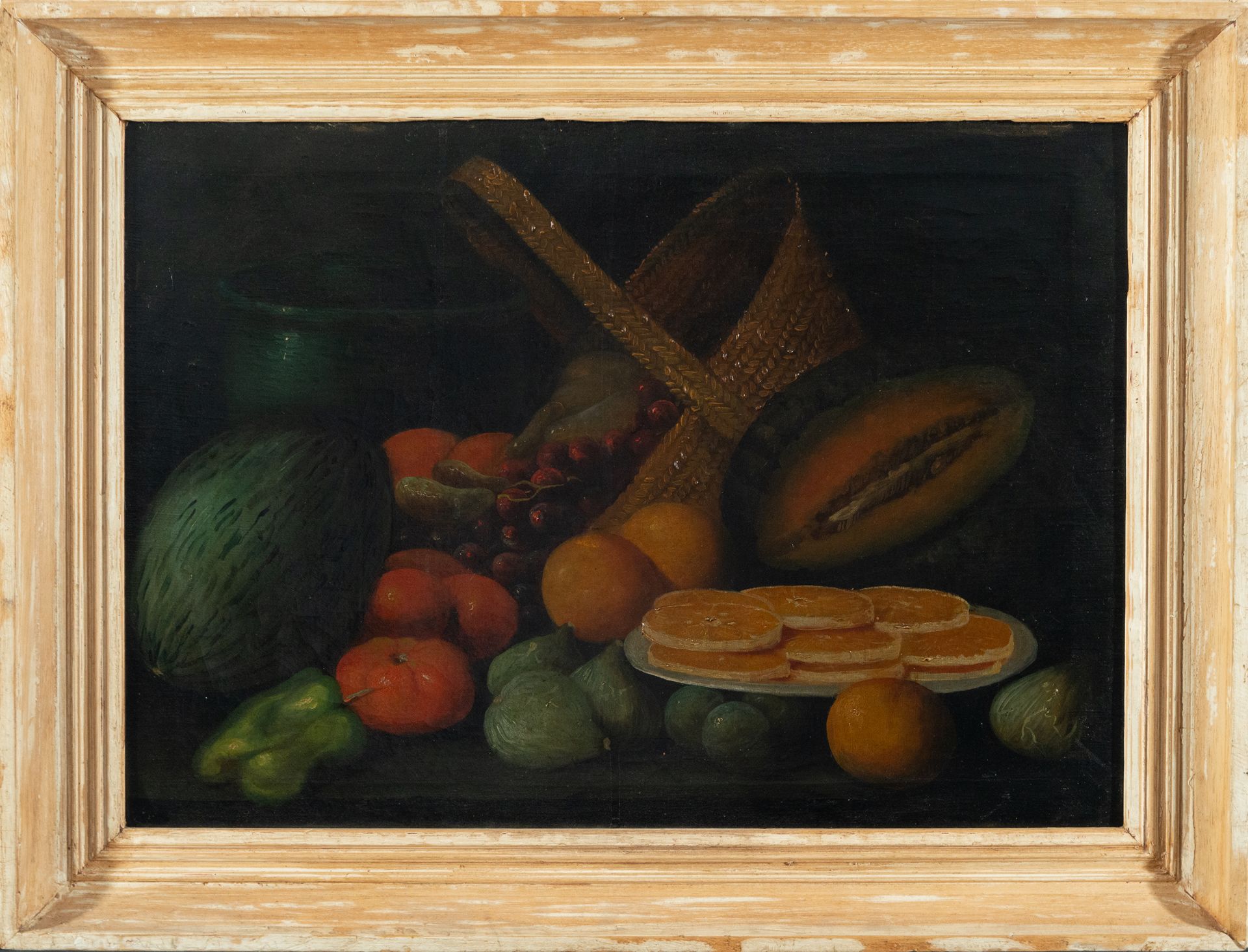 Pair of Still Lifes of Cat with Fish and Fruit, Italian school of the 18th - 19th century - Image 5 of 7