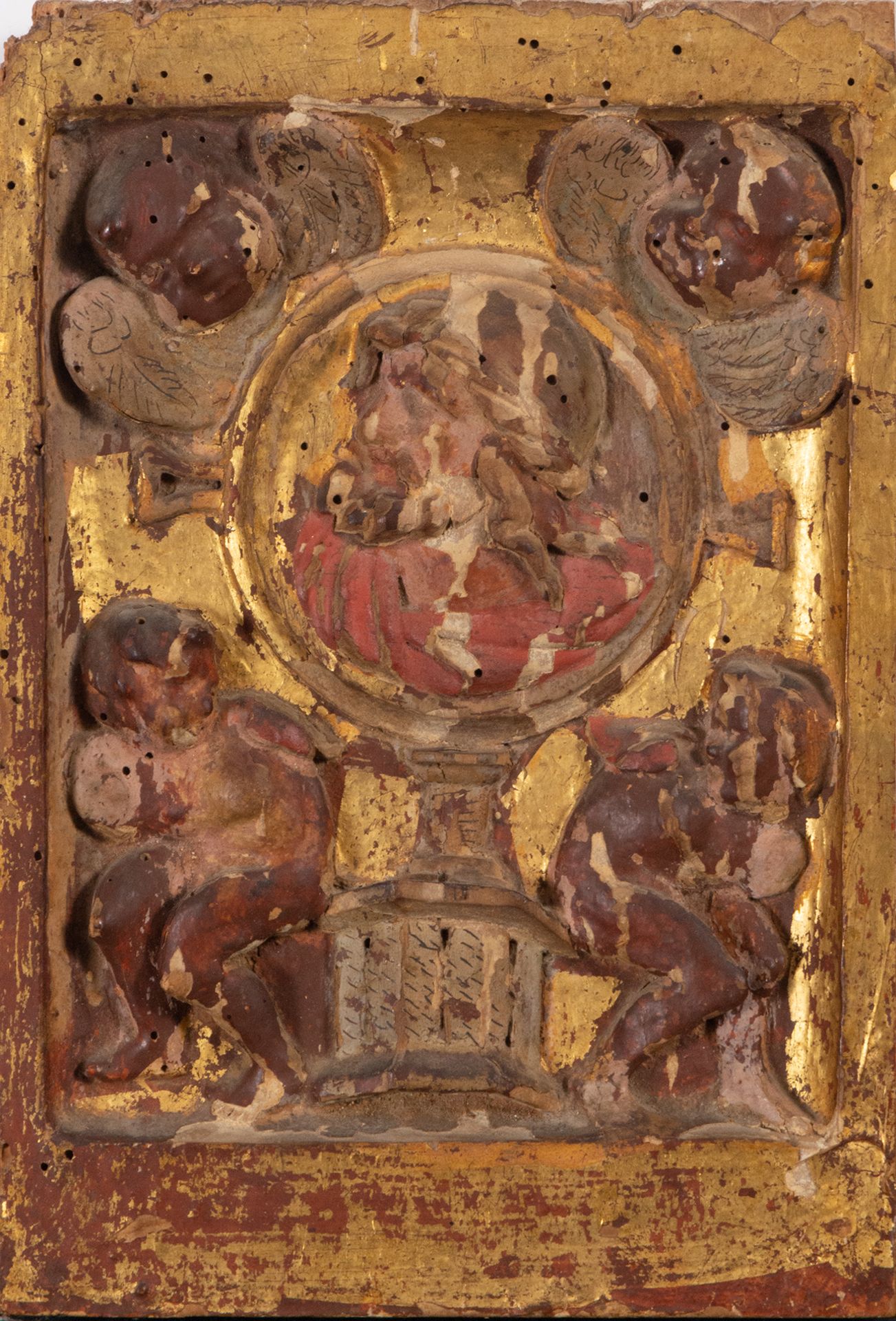 Pair of Plateresque Altar Frontals depicting Souls in Purgatory, 16th century - Image 2 of 6