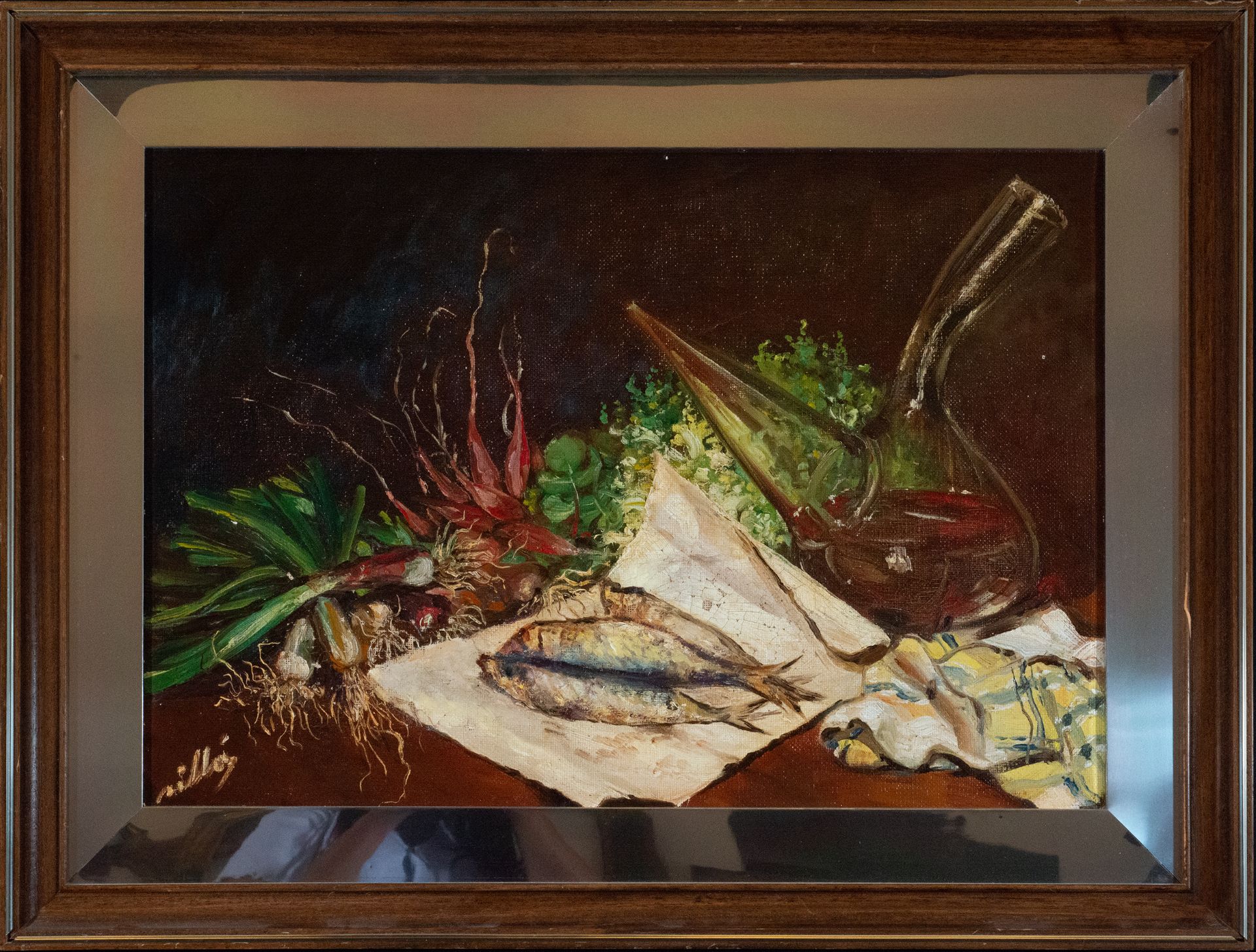 Pair of still lifes, signed Mill‡s, Spanish school of the 20th century - Image 5 of 9