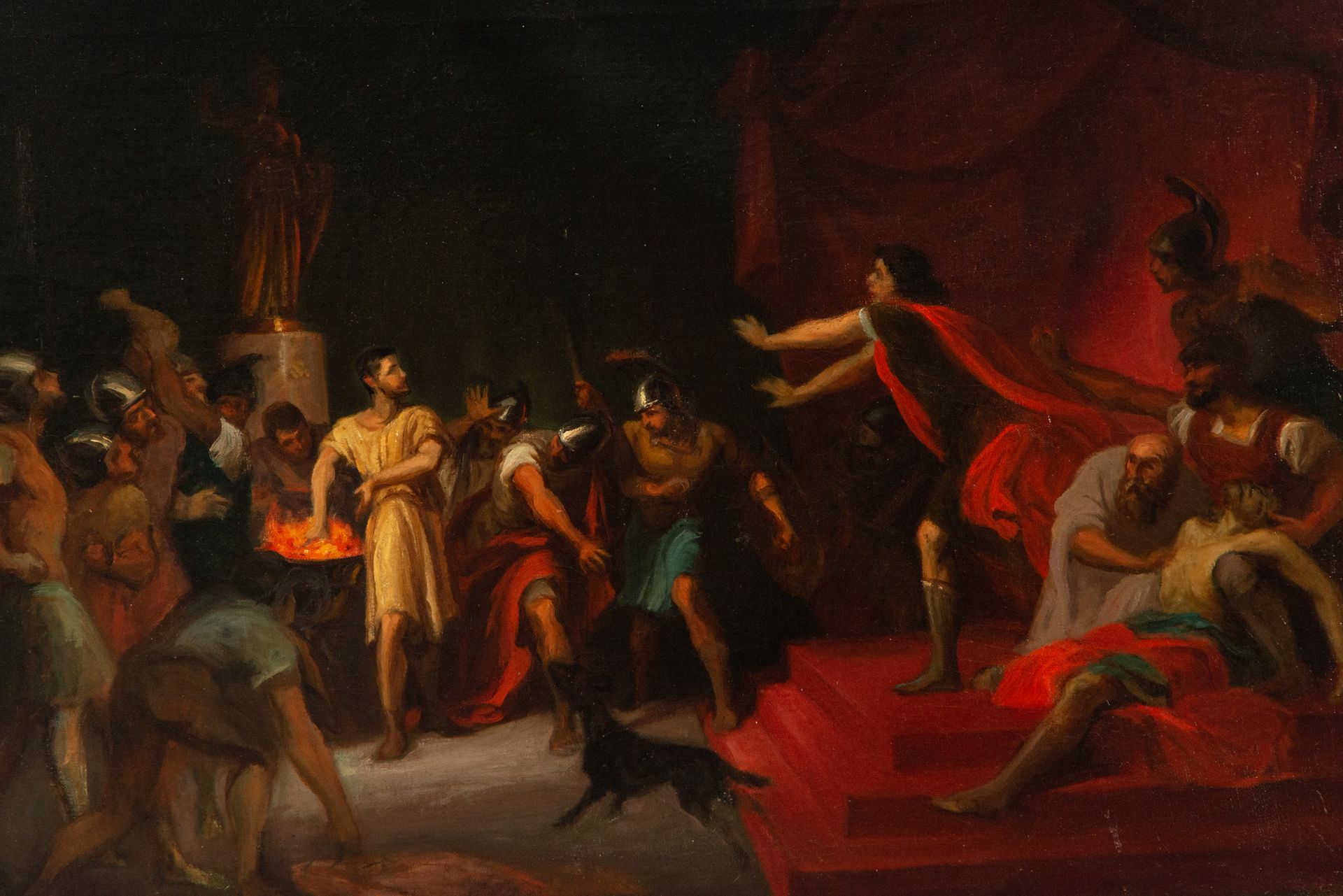 Mucio EscŽvola burning his hand, Spanish Neoclassical school of the 18th - 19th century - Image 3 of 6