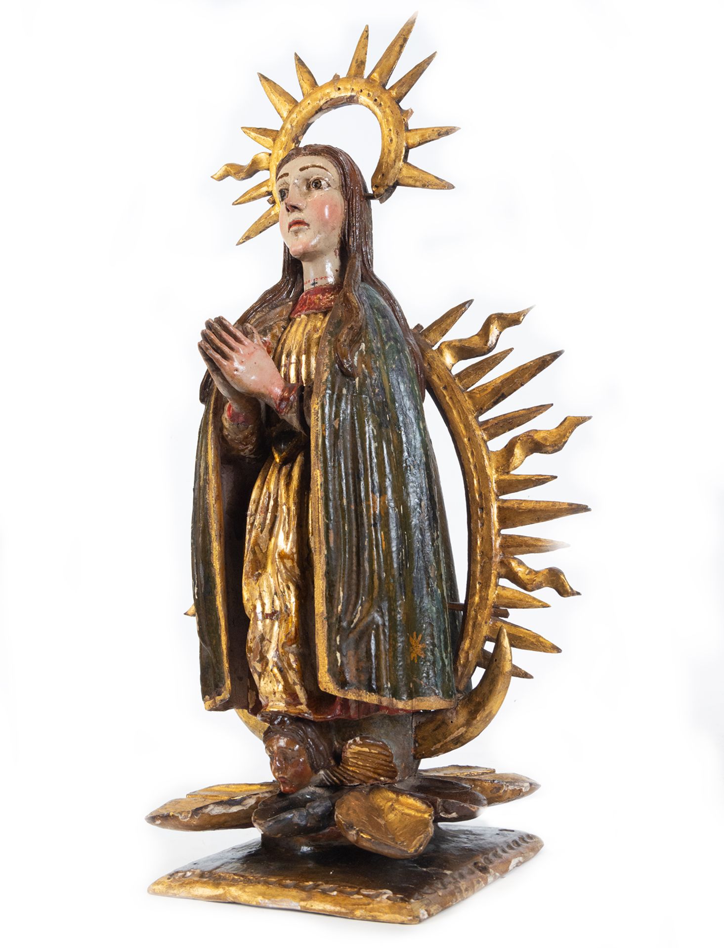 Immaculate Virgin, Spanish colonial work, Mexico, 18th century - Image 3 of 5