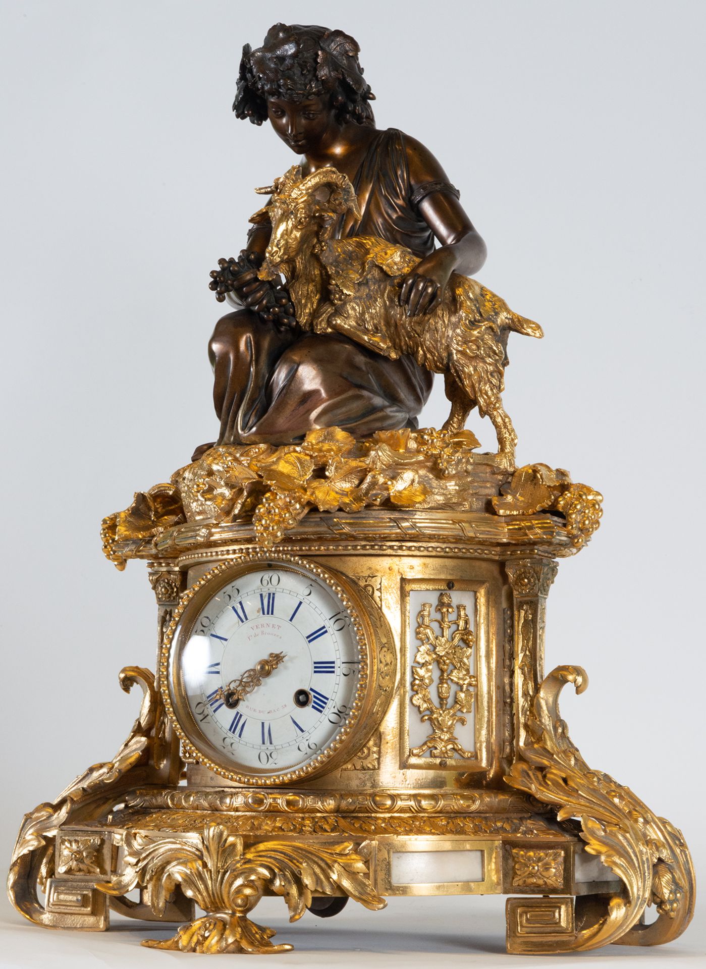 Exceptional Large French Tabletop Clock depicting Bacchus with Ram, Paris Machinery, circa 19th cent - Image 2 of 7