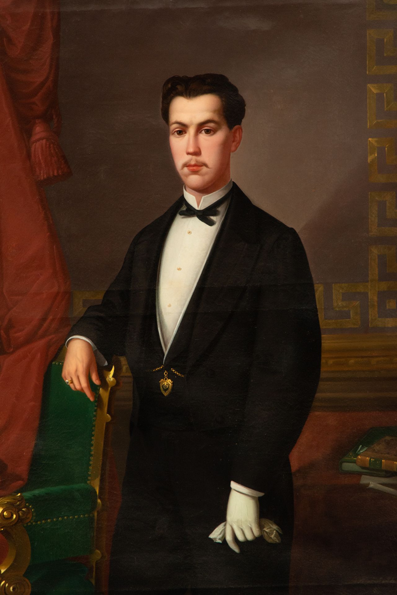 Portrait of a 19th century Gentleman, signed and dated Augusto Manuel de Quesada, 1878