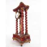 Napoleon III Table Clock in Lacquered and polychrome wood, 19th century