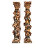Very Important Pair of Baroque Solomonic Columns, 17th century