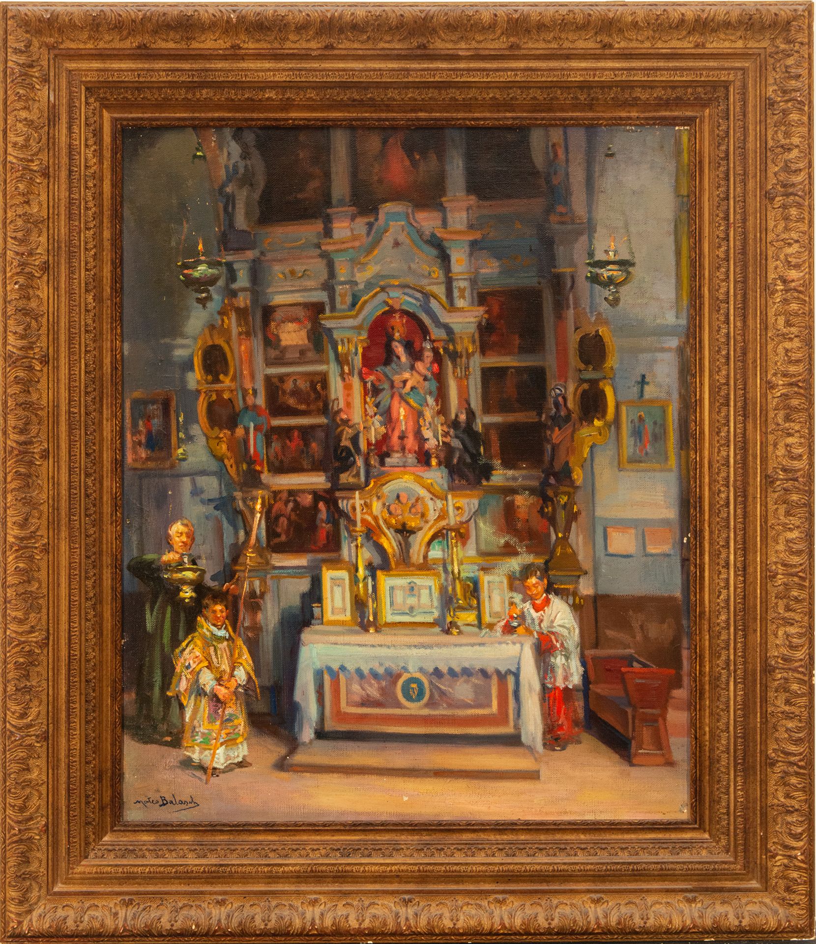 Altar Servers at the Altar, Mateu Balasch i Mateu (1872-1936), 19th century Catalan school