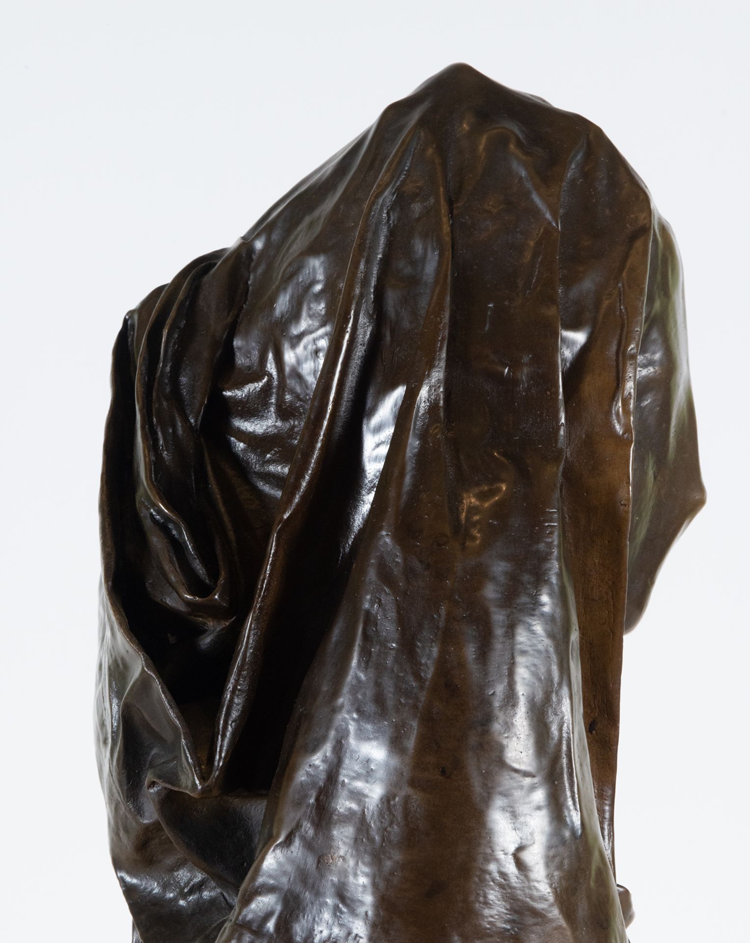 Bust of Lady with Veil, bronze sculpture, 19th century European school - Image 7 of 8